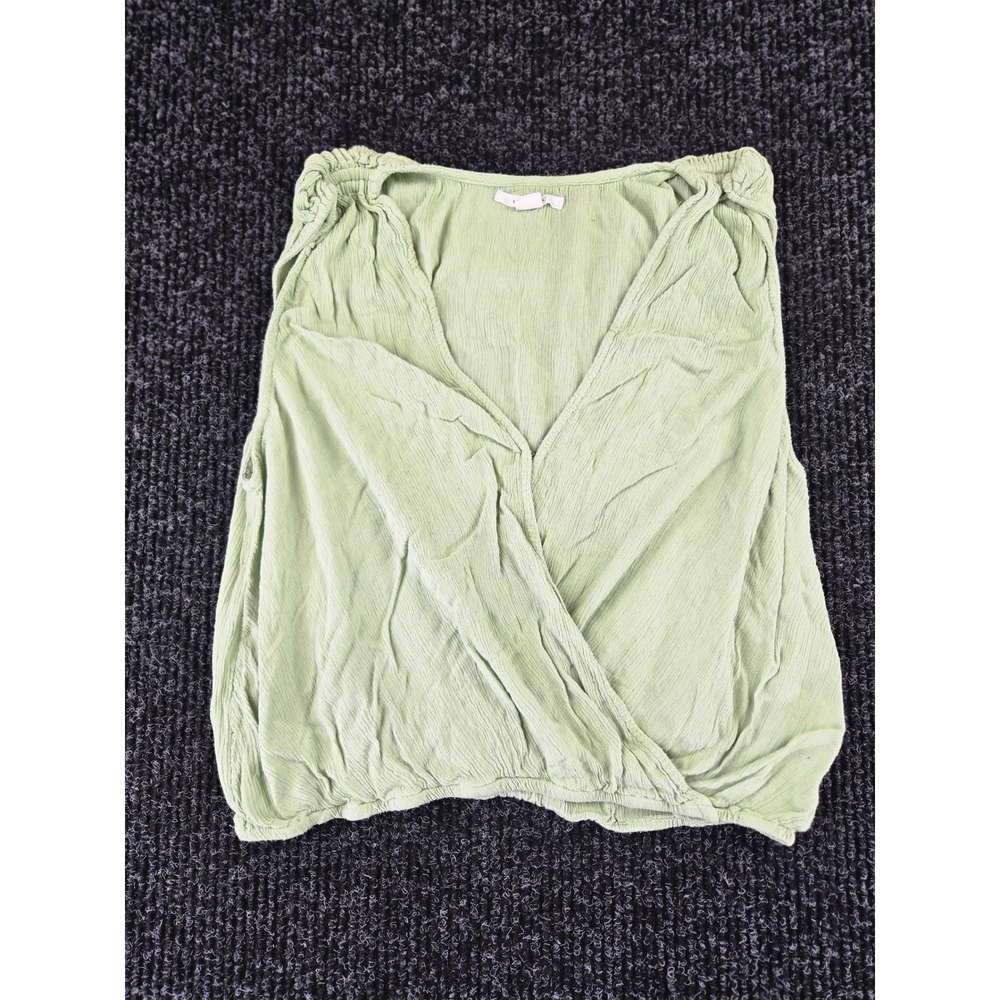 ONeill Womens Sage Green Gauze Surplice Wrap Tank Top Large